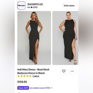 LIKE NEW showpo Indi boat neck dress